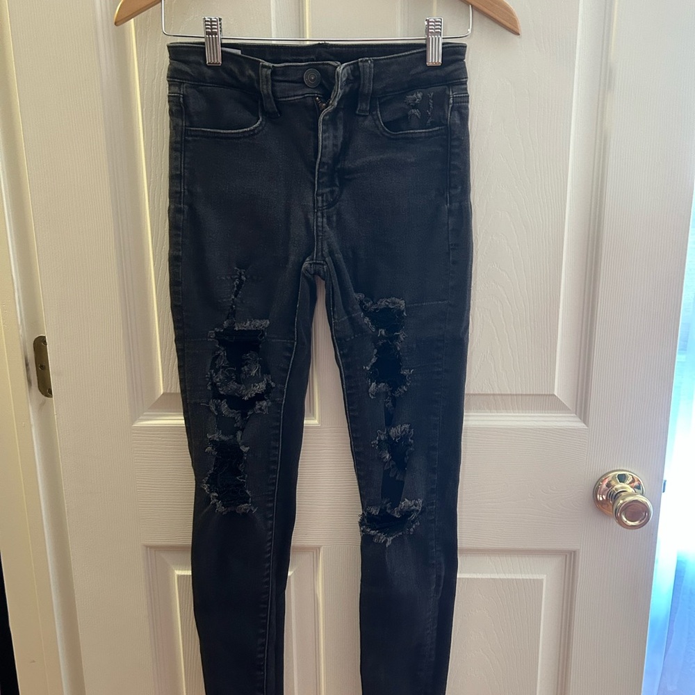 American Eagle Distressed Black Women's Jeans skinny jeggings